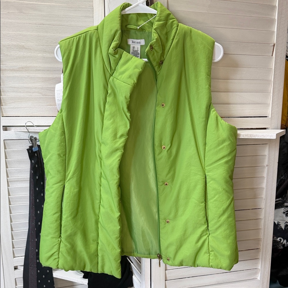 Liz & Co. Lime Green Puffer Vest